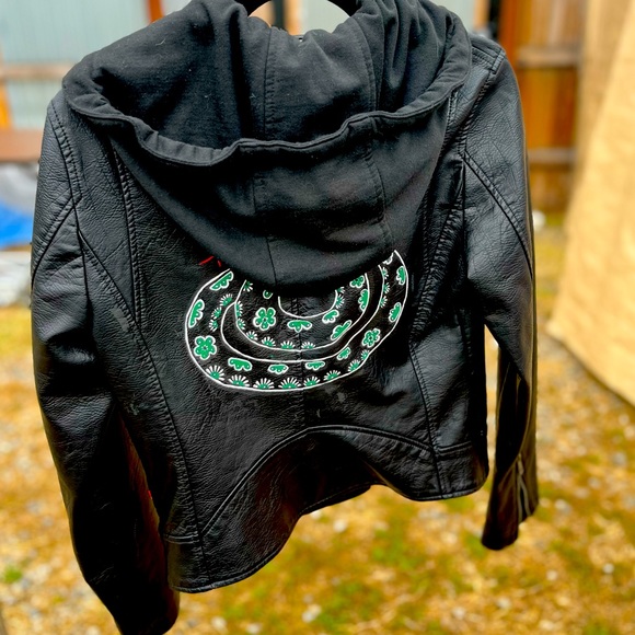 Swift Inspired Hooded Leather Jacket - Picture 13 of 15